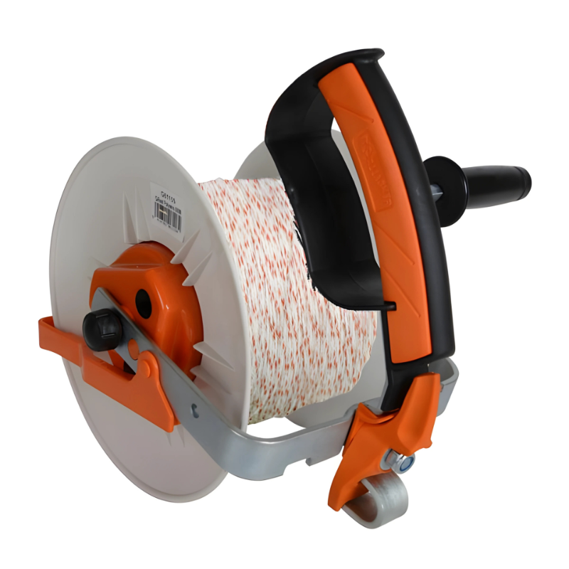 Prewound Geared Reel with 400m White Turbo Wire